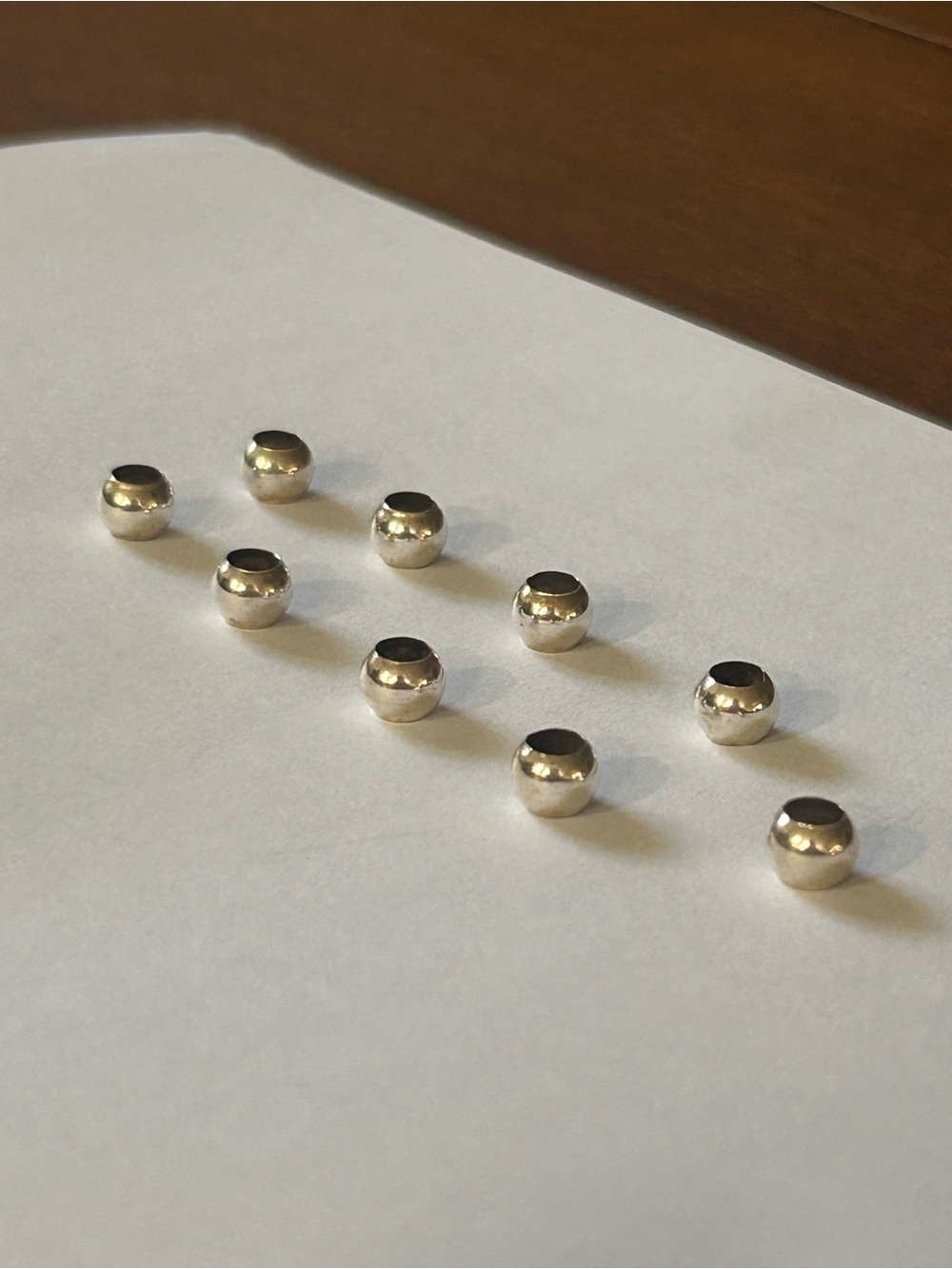 Sterling Silver Round Bead Set - 9 - Silver